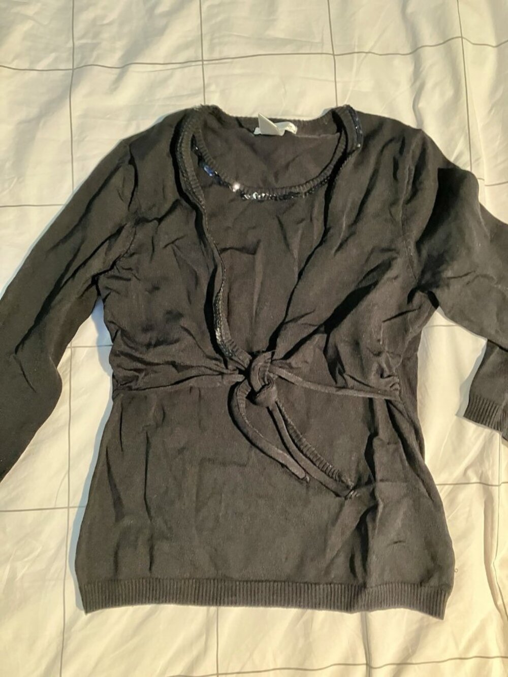 Worthington S Long Sleeve Black Shirt
